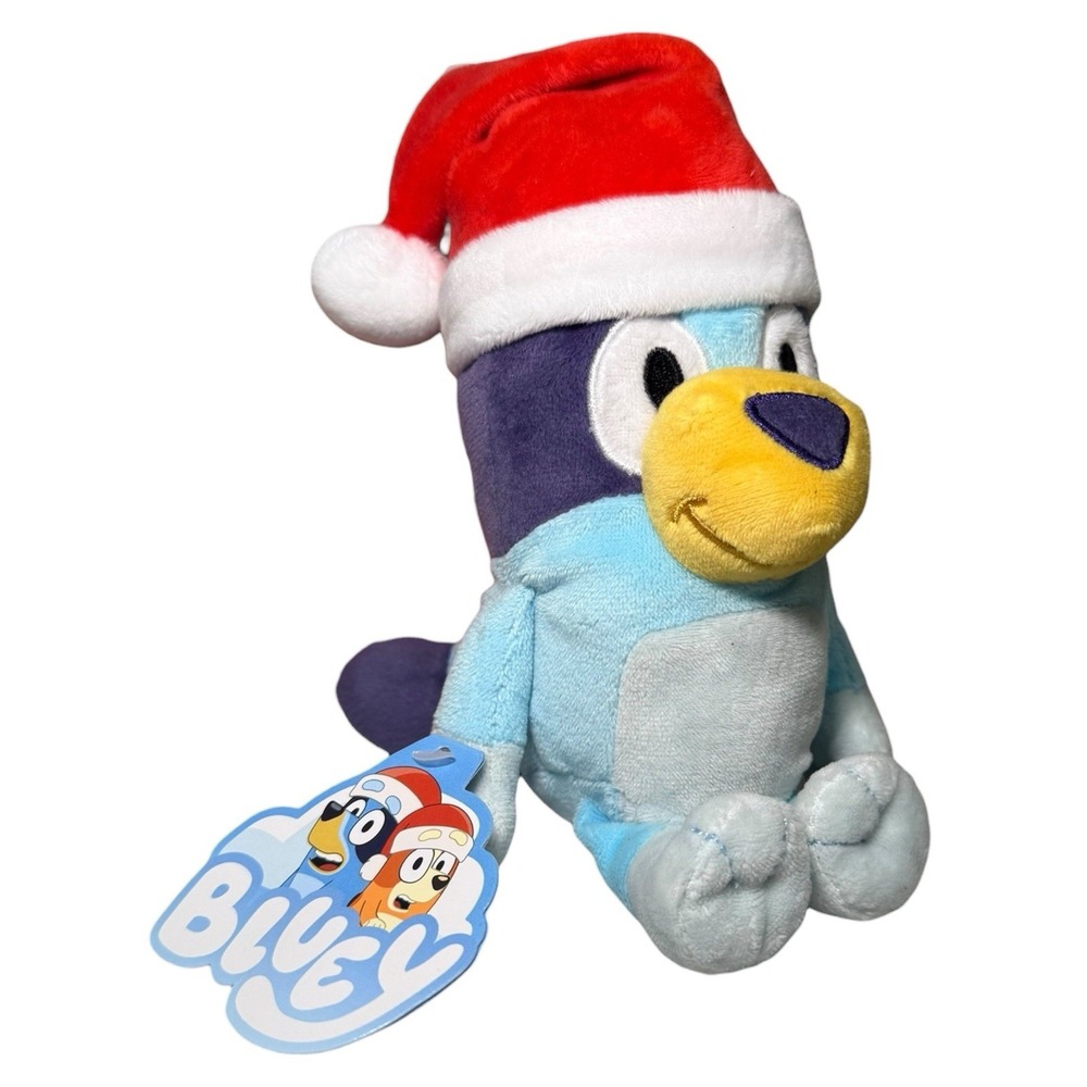 Bluey 7" Christmas Plush in Santa Hat Bluey
